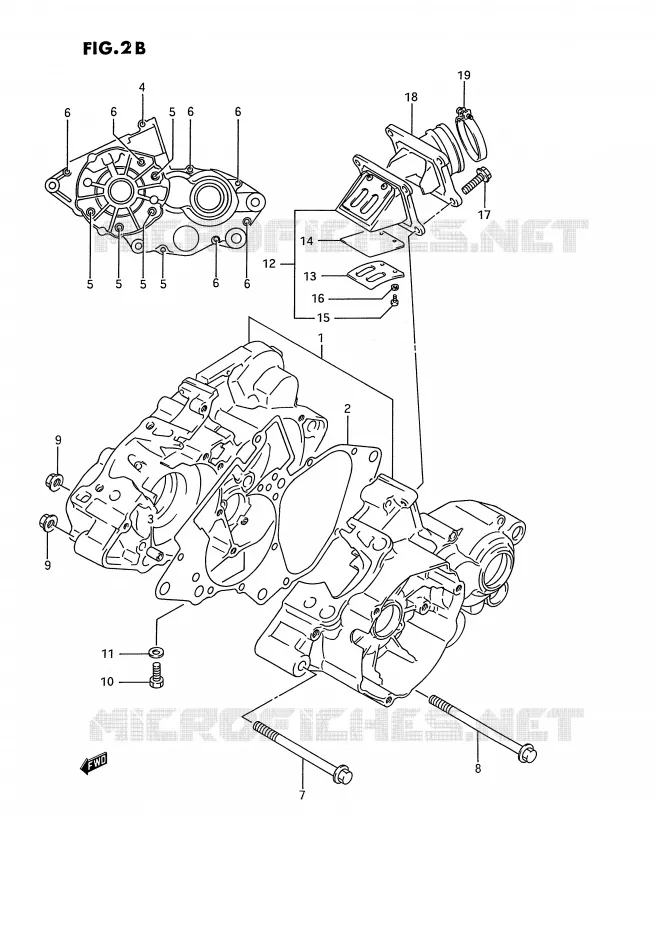 CARTER (MODELE L/M/N/P/R/S) Suzuki MOTO 80 RM 1986  RM80G(E3)