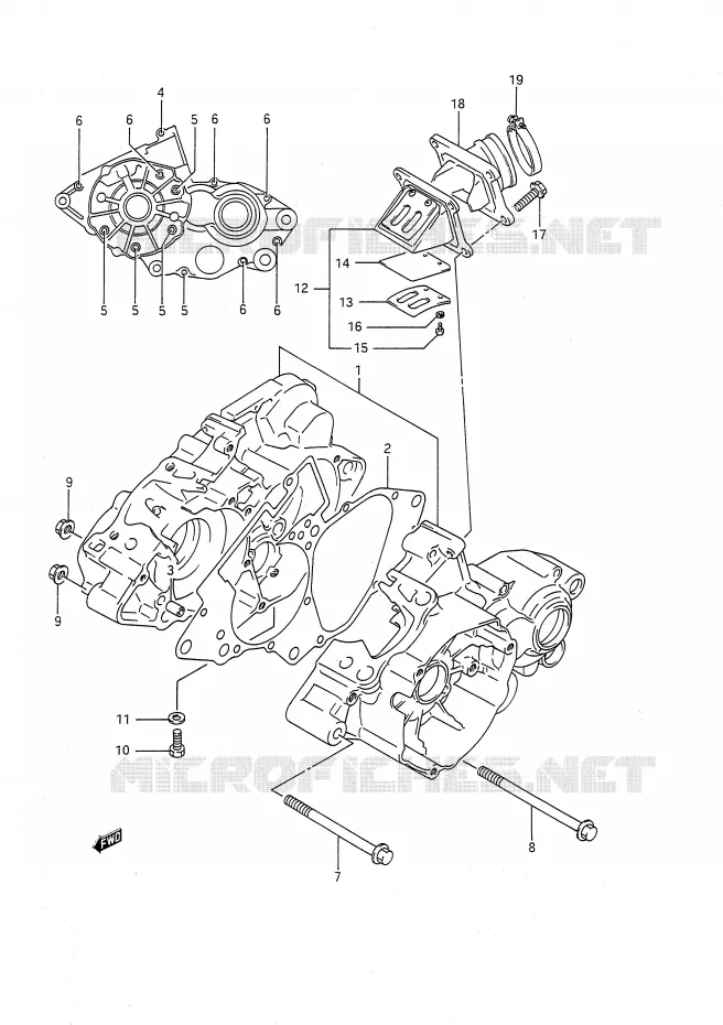 CARTER (MODELE L/M/N/P/R/S) Suzuki MOTO 80 RM 1990  RM80L(E28)