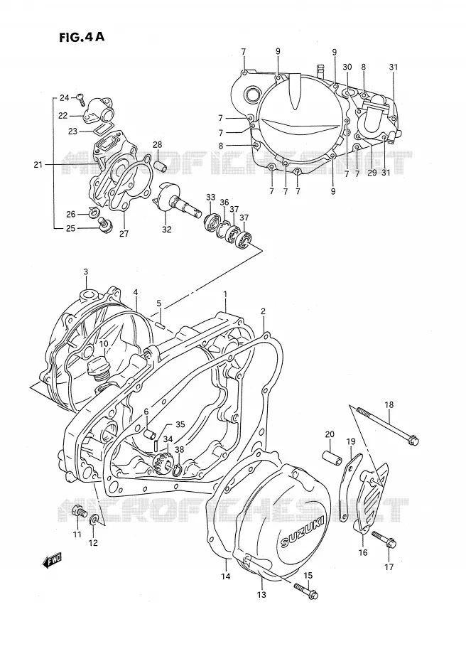 CARTER (MODELE L/M/N/P/R/S/T) Suzuki MOTO 250 RMX 1992  RMX250N(E3)