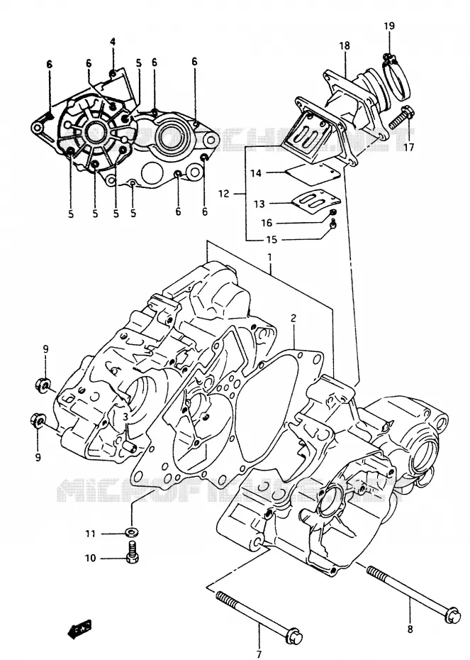 CARTER Suzuki MOTO 80 RM 1996  RM80T(T/V)