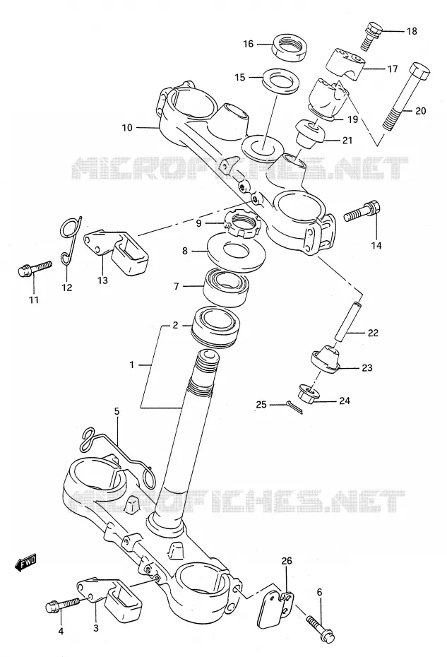 COLONNE DE DIRECTION (MODELE M/N) Suzuki MOTO 250 RMX 1991  RMX250M(E28)