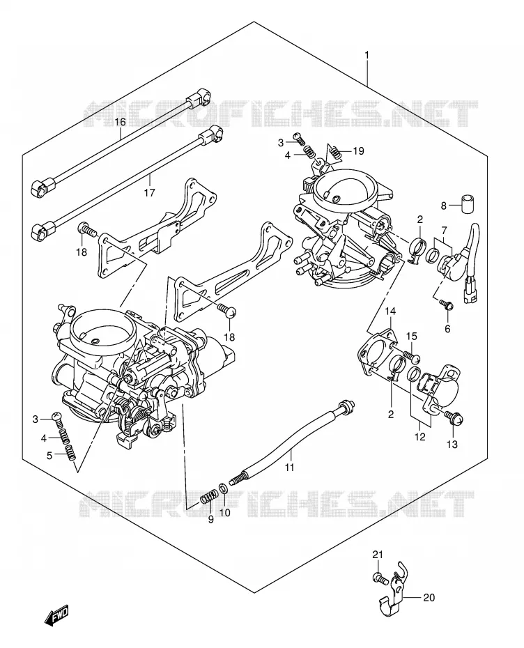 CORPS DE PAPILLON (MODEL K3/K4/K5/K6) Suzuki MOTO 650 SV 2004  SV650K4(E2)