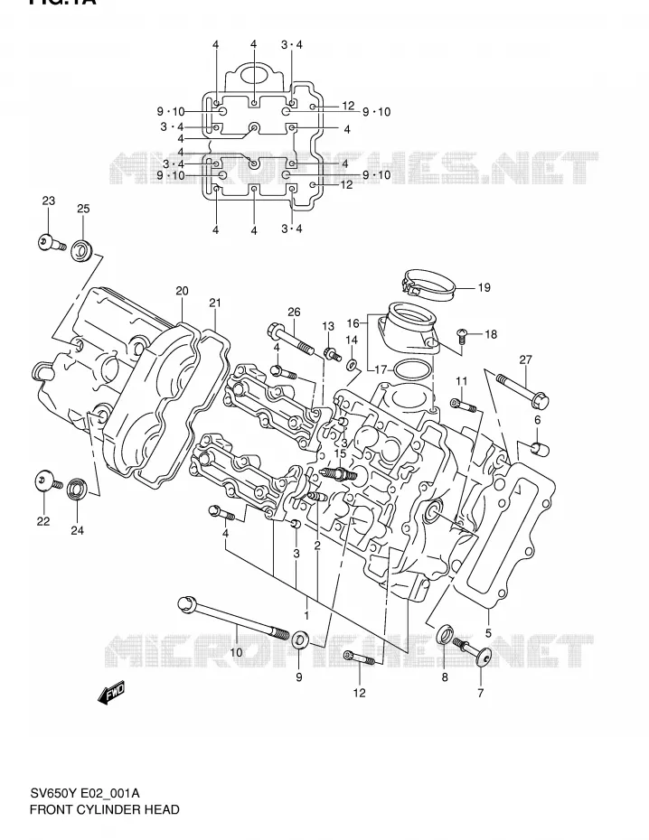 CULASSE AVANT Suzuki MOTO 650 SV-S 2002  SV650SUK2(E2)