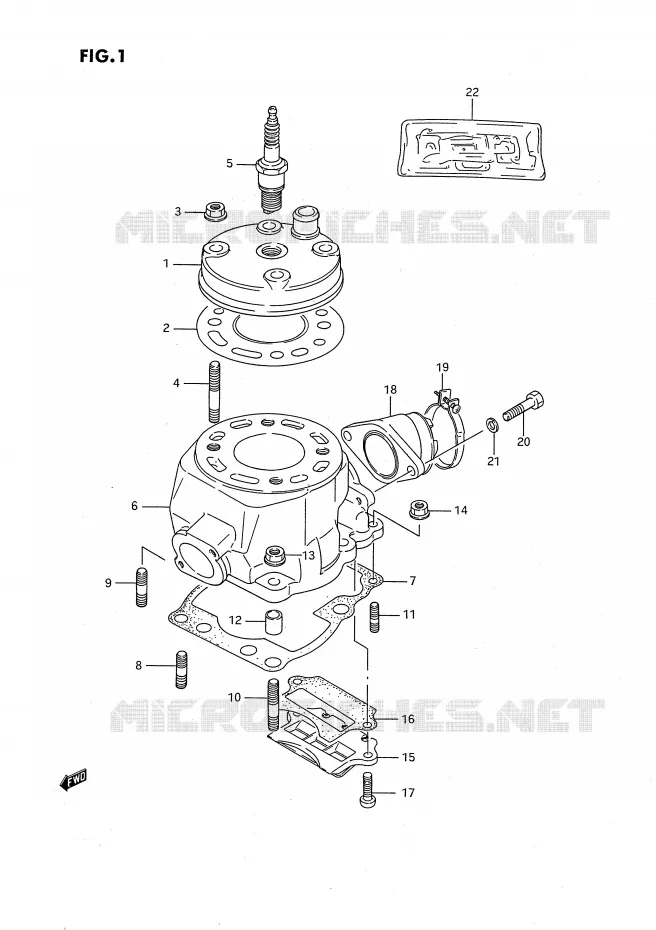 CYLINDRE (MODELE G/H/J) Suzuki MOTO 80 RM 1986  RM80XG(E2)
