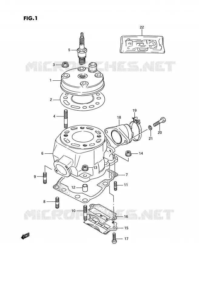CYLINDRE (MODELE G/H/J) Suzuki MOTO 80 RM 1988  RM80J(E3)