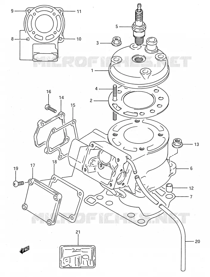 CYLINDRE (MODELE K) Suzuki MOTO 80 RM 1987  RM80H(E28)