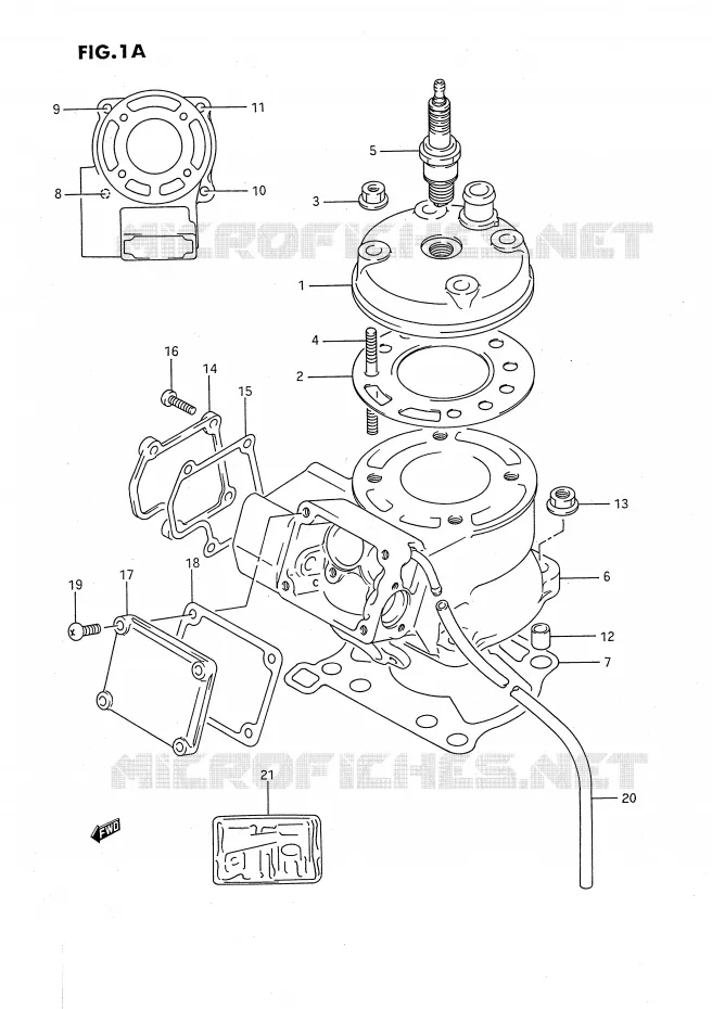 CYLINDRE (MODELE K) Suzuki MOTO 80 RM 1991  RM80XM(E2)