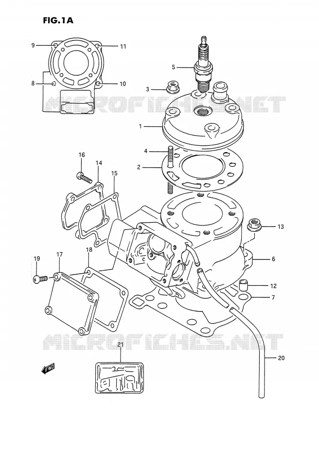 CYLINDRE (MODELE K) Suzuki MOTO 80 RM 1992  RM80N(E3)