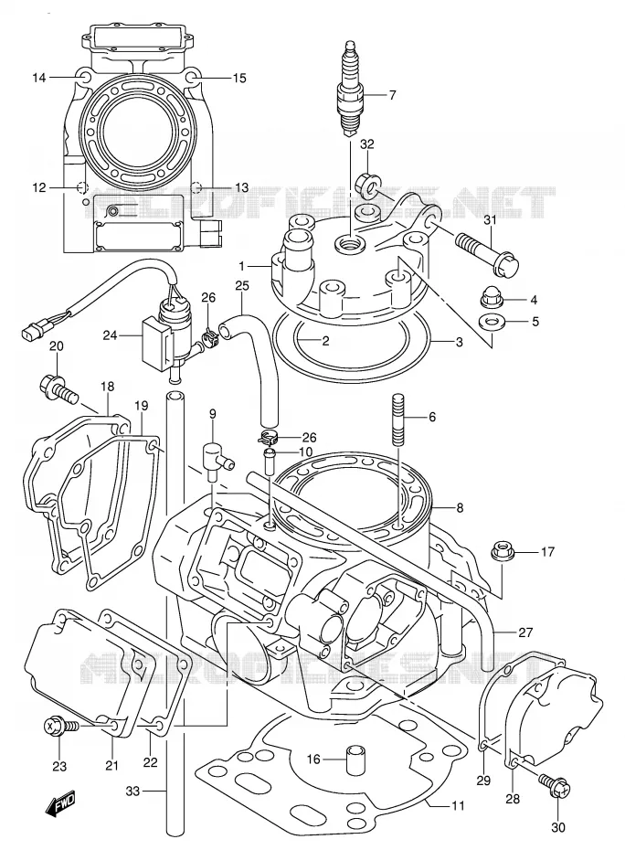 CYLINDRE (MODELE K1) Suzuki MOTO 250 RM 2005  RM250K5(E3/E28)