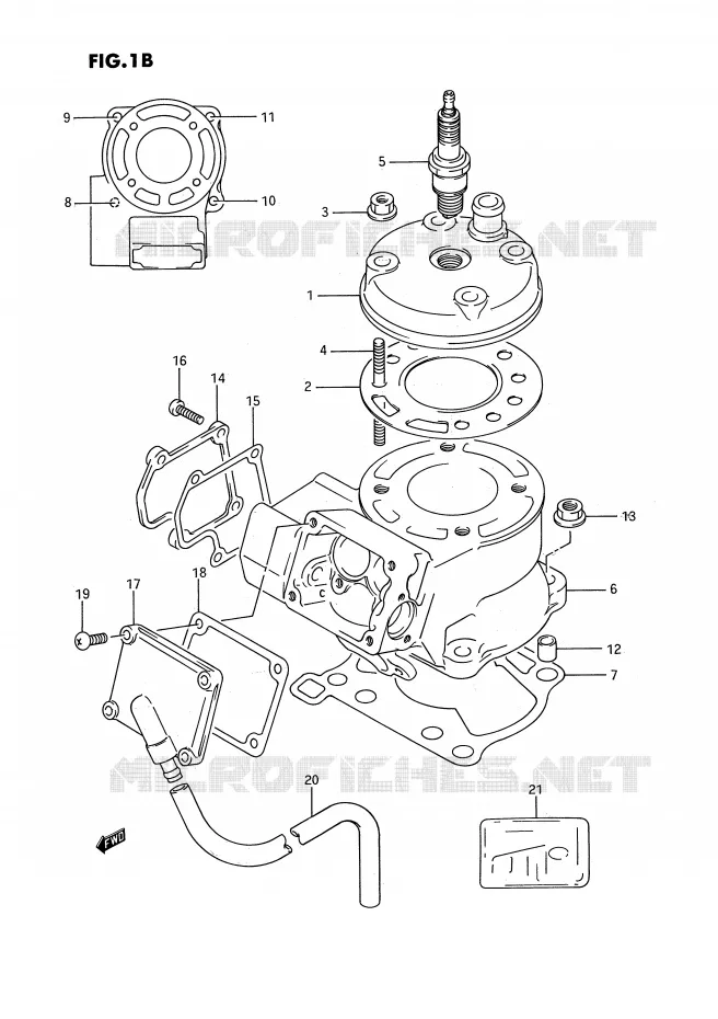 CYLINDRE (MODELE L) Suzuki MOTO 80 RM 1995  RM80S(E3)