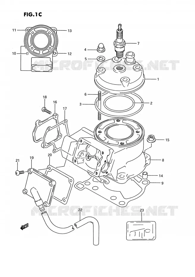 CYLINDRE (MODELE M/N/P/R/S) Suzuki MOTO 80 RM 1985  RM80F(E3)