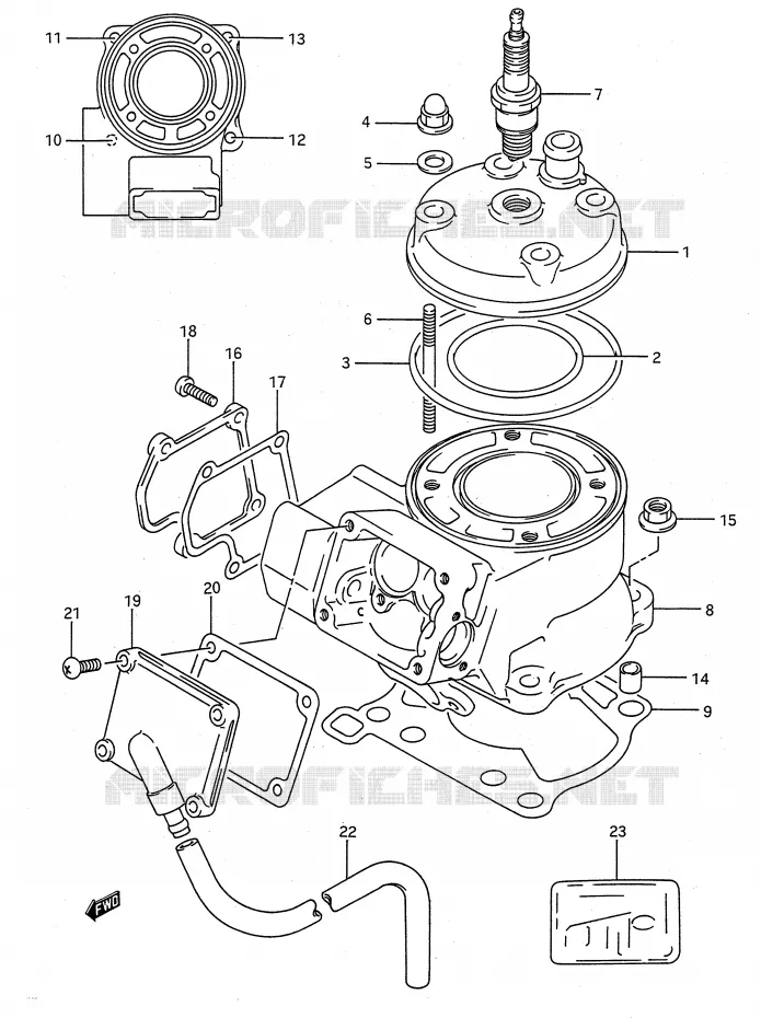 CYLINDRE (MODELE M/N/P/R/S) Suzuki MOTO 80 RM 1989  RM80K(E28)