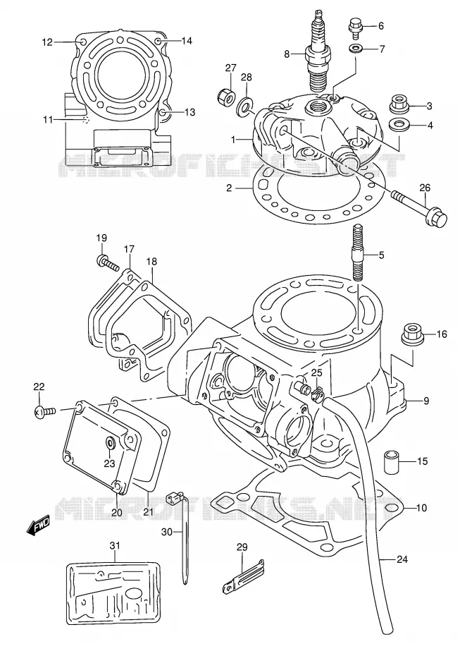 CYLINDRE Suzuki MOTO 250 RMX 1995  RMX250S(E1)