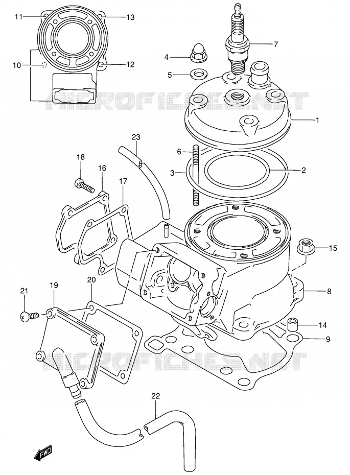 CYLINDRE Suzuki MOTO 85 RM 2004  RM85K4(P3/P28)