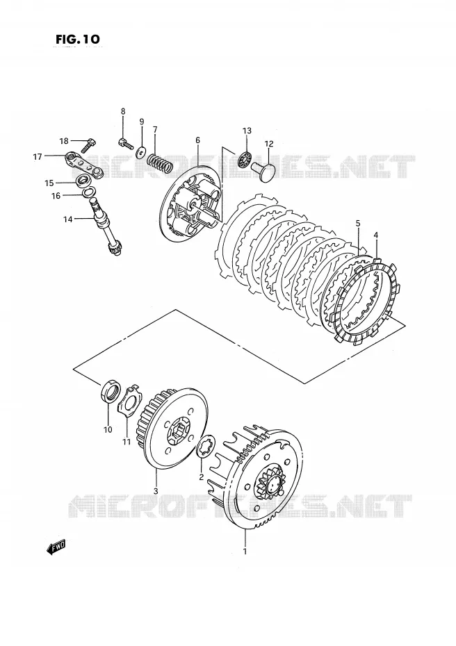 EMBRAYAGE (MODELE G/H/J) Suzuki MOTO 80 RM 1986  RM80G(E3)