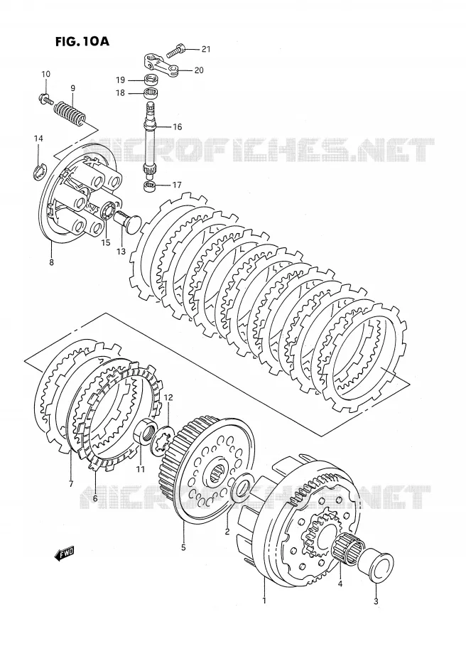 EMBRAYAGE (MODELE N/P) Suzuki MOTO 250 RMX 1993  RMX250P(E3)