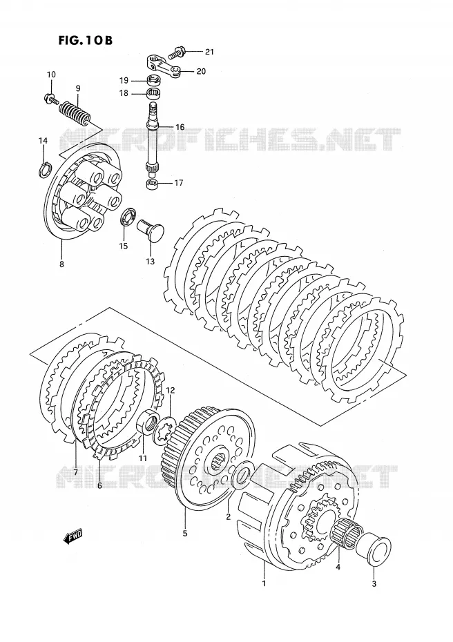 EMBRAYAGE (MODELE R/S/T) Suzuki MOTO 250 RMX 1996  RMX250T(E3)