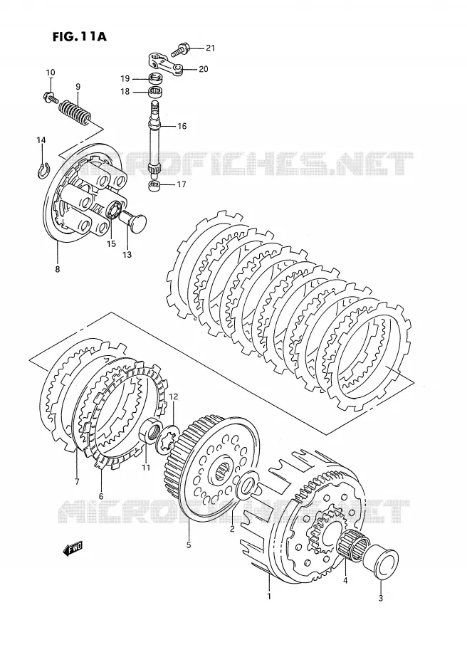EMBRAYAGE (MODELE R) Suzuki MOTO 250 RMX 1994  RMX250RR(E1)