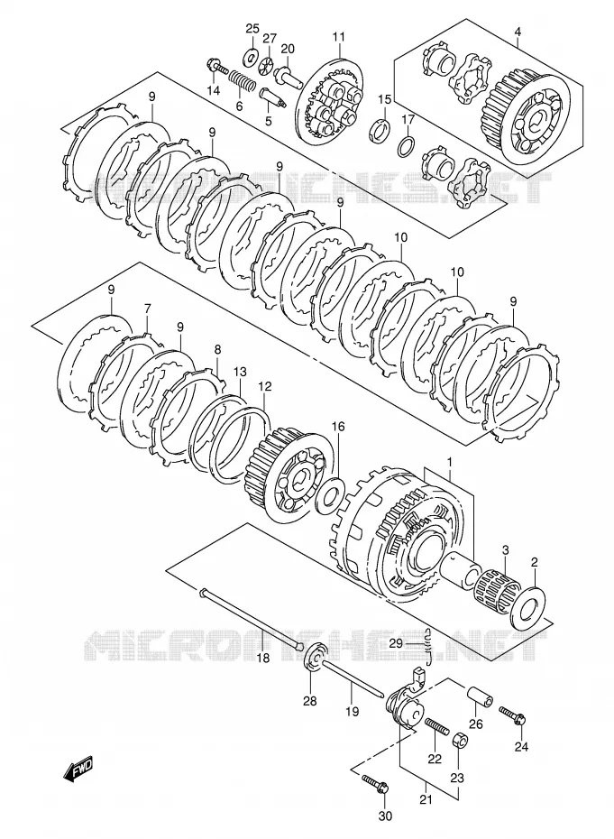 EMBRAYAGE (MODELE V/W) Suzuki MOTO 1000 TL-S 2000  TL1000SY(E2)