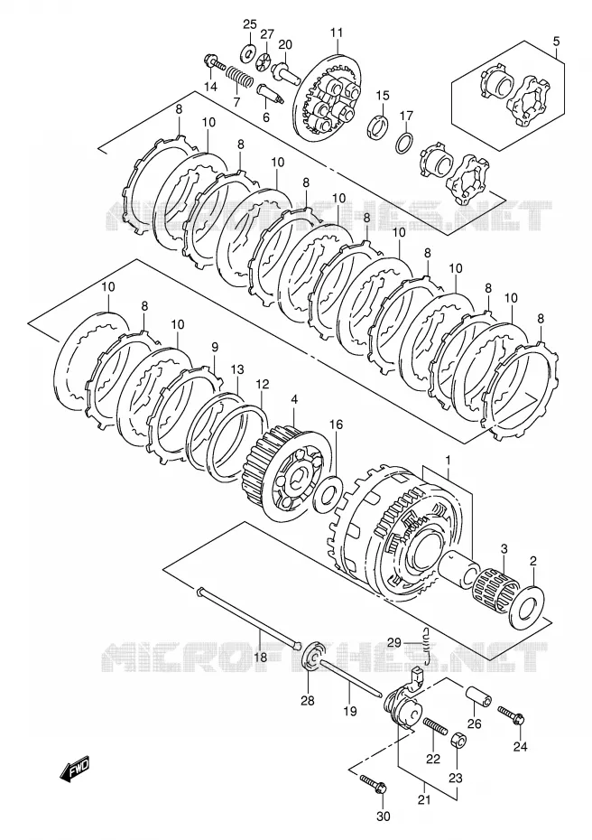 EMBRAYAGE (MODELE X/Y/K1) Suzuki MOTO 1000 TL-S 2000  TL1000SY(E2)