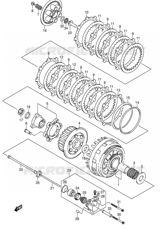 EMBRAYAGE Suzuki MOTO 1000 SV 2003  SV1000S2K3(E2)