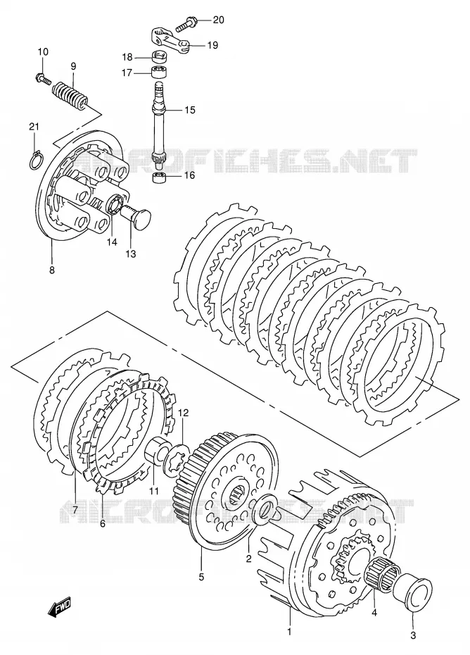 EMBRAYAGE Suzuki MOTO 250 RMX 1998  RMX250SW(E24)