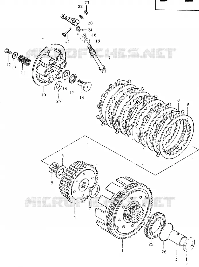 EMBRAYAGE Suzuki MOTO 400 SP 1980  SP400T