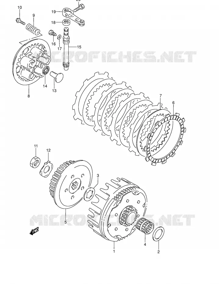 EMBRAYAGE Suzuki MOTO 80 RM 1998  RM80W(E3/E28)