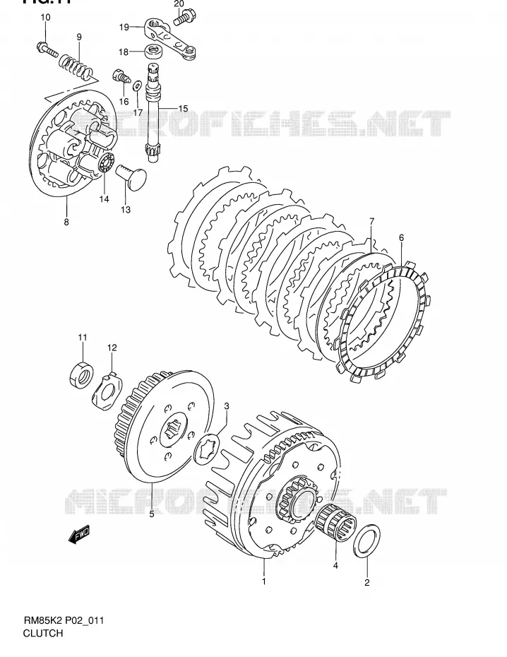 EMBRAYAGE Suzuki MOTO 85 RM 2002  RM85K2(P2)