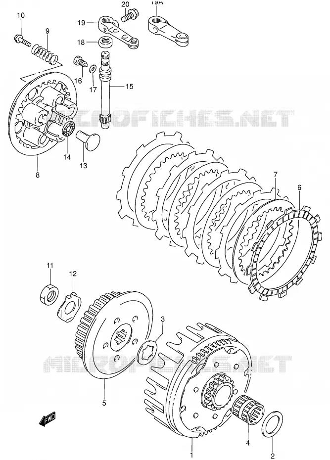 EMBRAYAGE Suzuki MOTO 85 RM 2004  RM85K4(P3/P28)