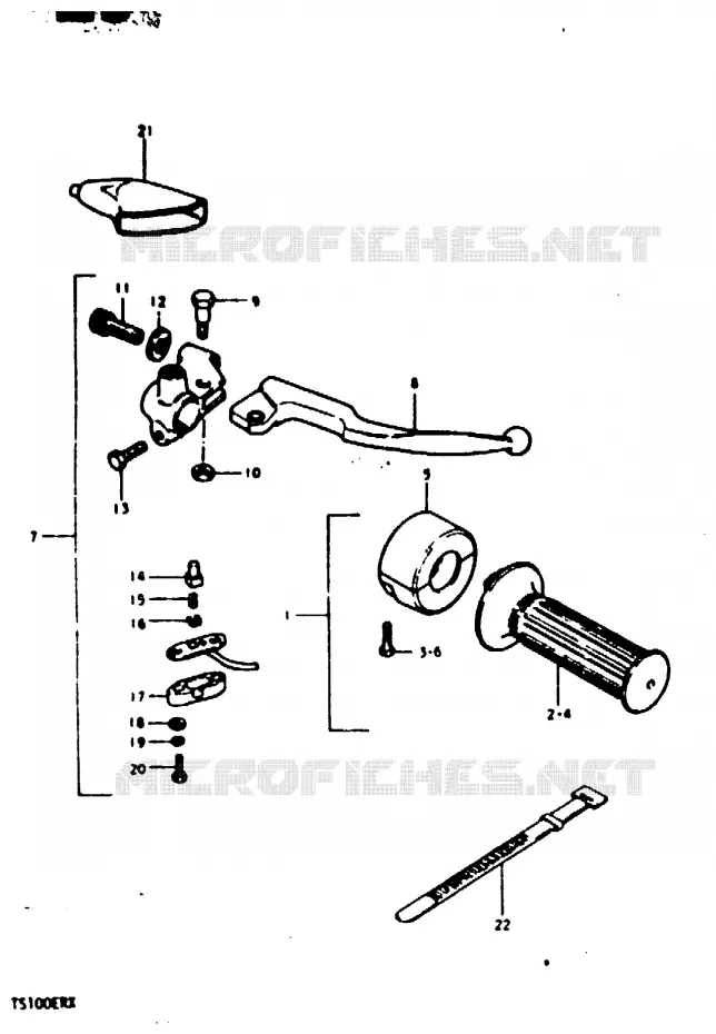 ENSEMBLE LEVIER - COMMODO DROIT Suzuki MOTO 100 TS-ER 1996  TS100ERT(T/X)