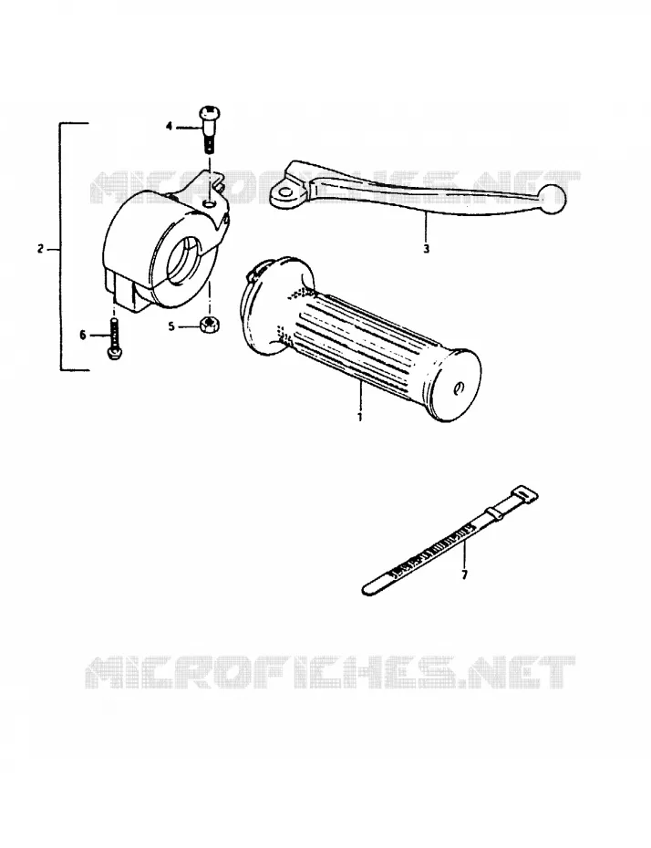 ENSEMBLE LEVIER - COMMODO DROIT Suzuki MOTO 50 TS-ER 1982  TS50ERKDBZ(Z/D)