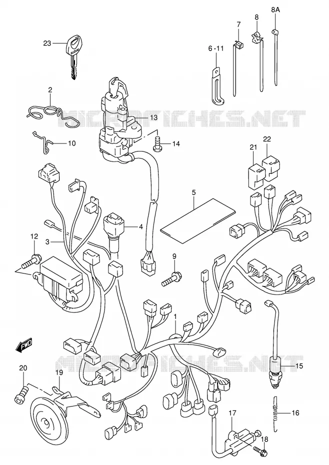 FAISCEAU ELECTRIQUE (MODELE V) Suzuki MOTO 1000 TL-S 2000  TL1000SY(E2)