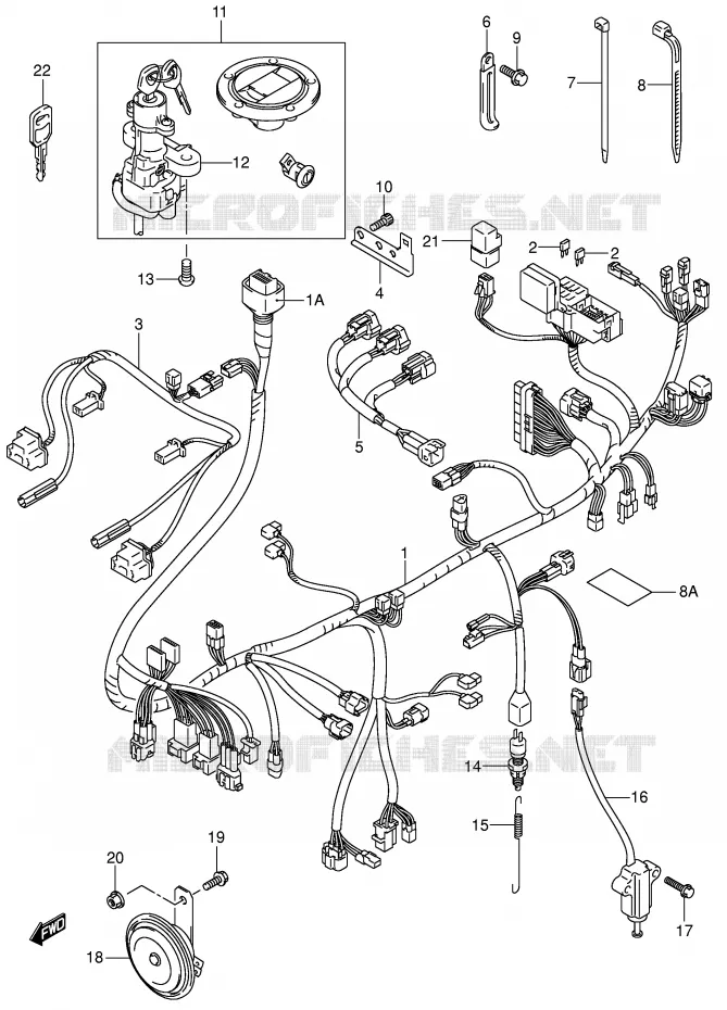 FAISCEAU ELECTRIQUE (SV1000S/S1/S2) Suzuki MOTO 1000 SV 2005  SV1000U1K5(E2)