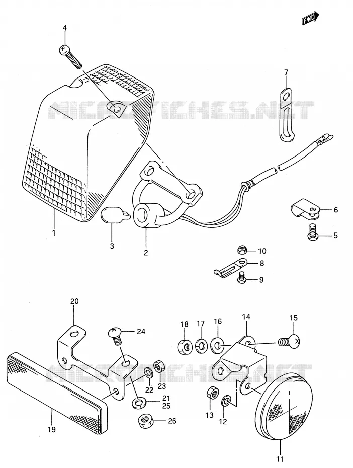 FEU ARRIERE Suzuki MOTO 250 RMX 1992  RMX250N(E28)