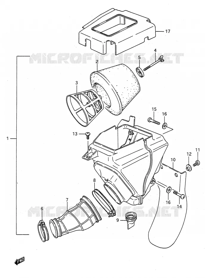 FILTRE A AIR (MODELE G) Suzuki MOTO 80 RM 1989  RM80K(E28)