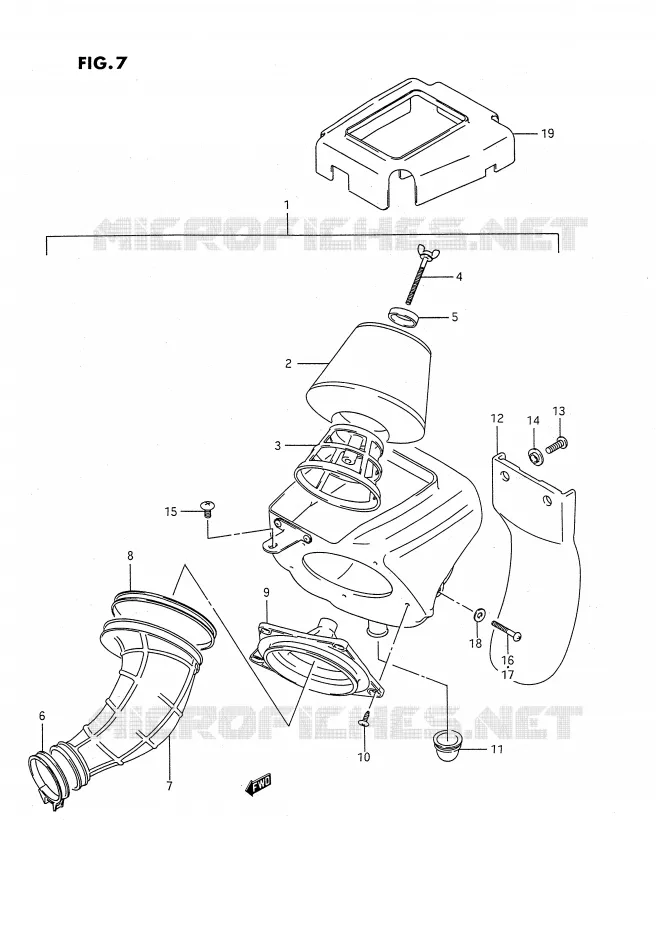 FILTRE A AIR (MODELE H/J/K/L/M/N/P/R/S) Suzuki MOTO 80 RM 1986  RM80XG(E2)