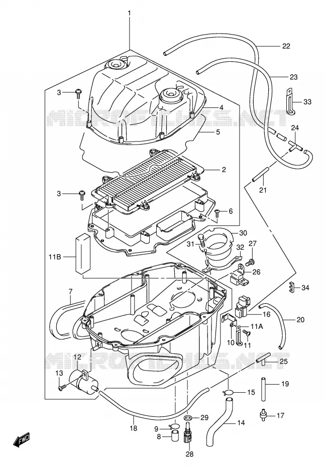 FILTRE A AIR Suzuki MOTO 1000 TL-R 1999  TL1000RX(E2)