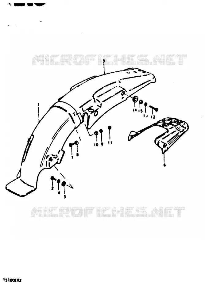 GARDE BOUE ARRIERE Suzuki MOTO 100 TS-ER 1996  TS100ERT(T/X)