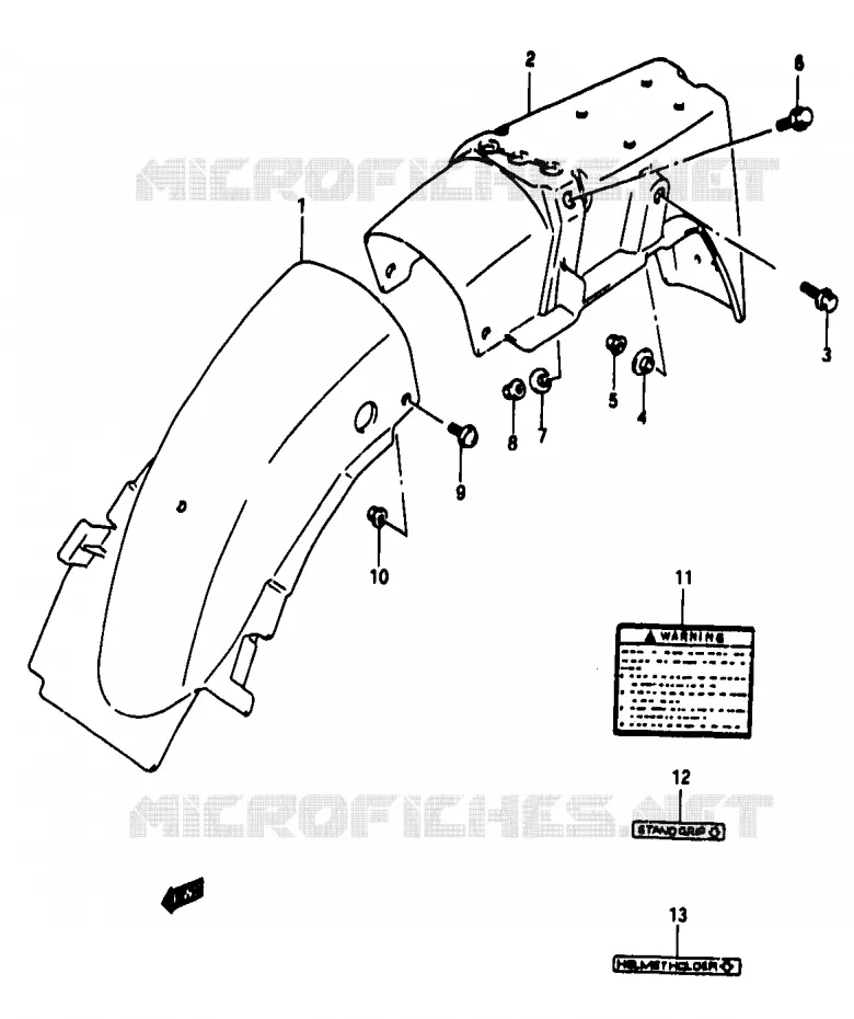GARDE BOUE ARRIERE Suzuki MOTO 50 Autres-modeles 1994  TV50R(M/R)