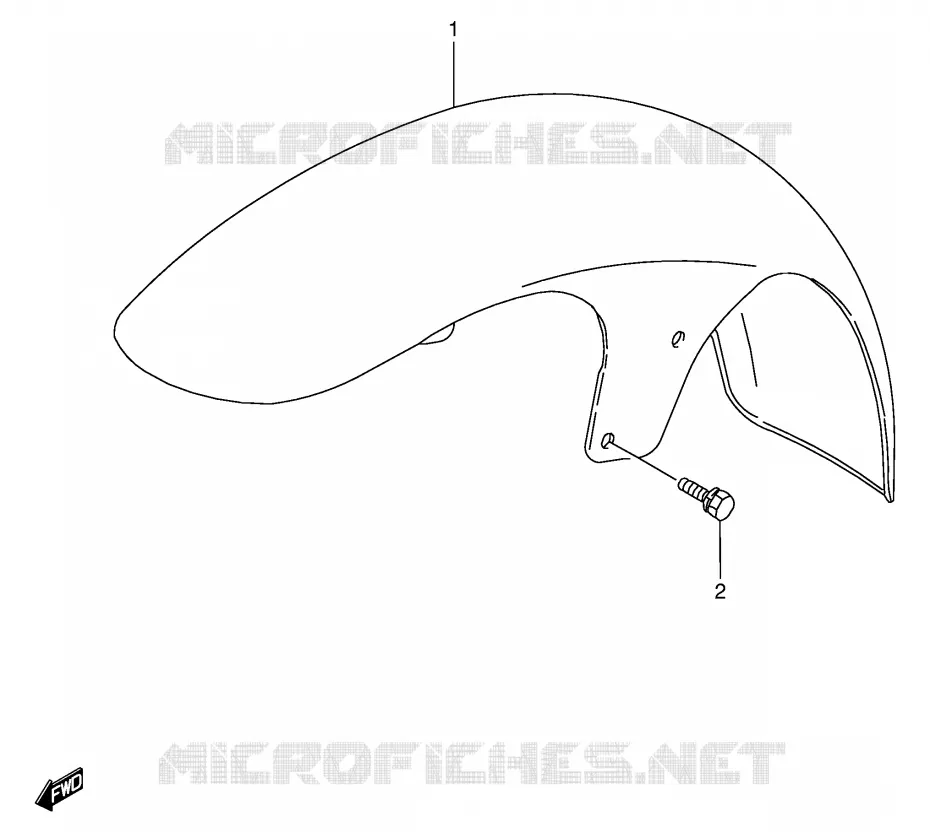 GARDE BOUE AVANT (MODELE N/P/R) Suzuki MOTO 800 INTRUDER 1992  VS800GLN(E2)