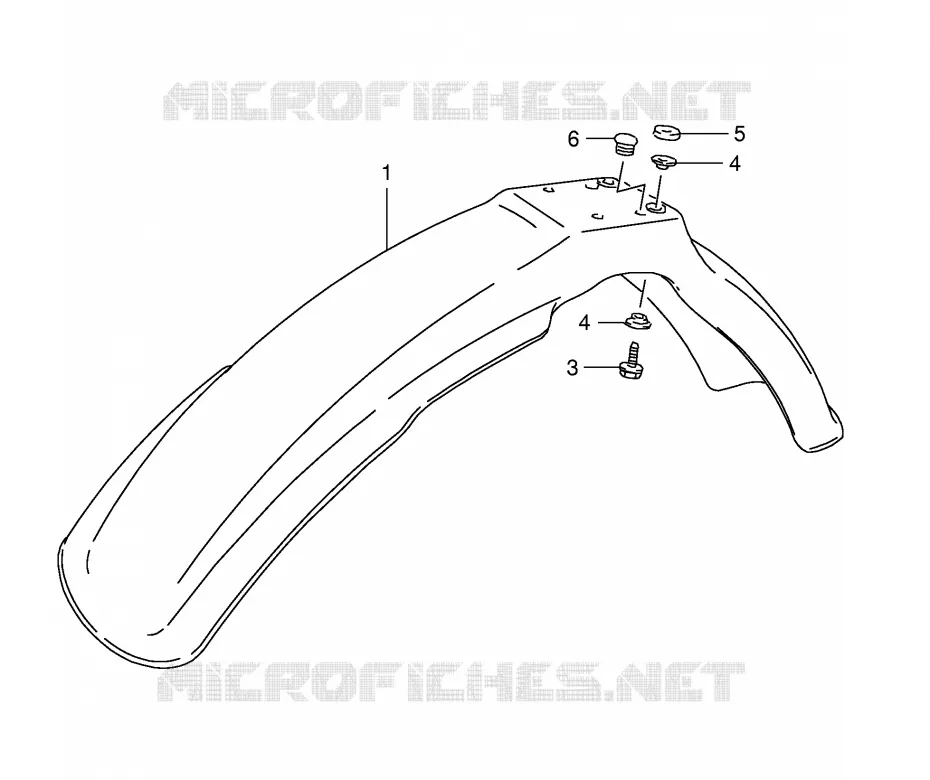 GARDE BOUE AVANT (MODELE N/R P9) Suzuki MOTO 125 TS-ER 1994  TS125ERCR(E1)