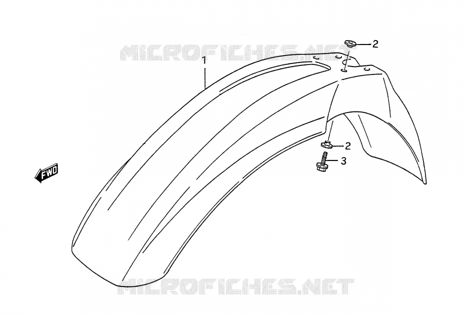 GARDE BOUE AVANT Suzuki MOTO 200 TS-R 1992  TS200RN(E28)