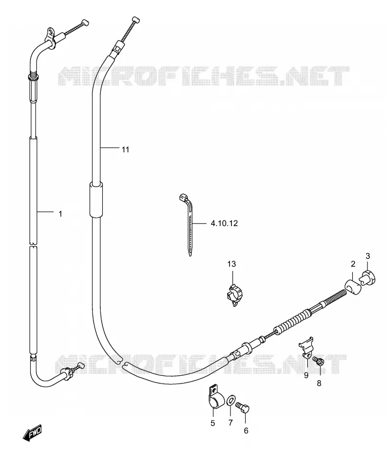 GUIDON - CABLES Suzuki SCOOTER 150 BURGMAN 2003  UH150K3(P19)
