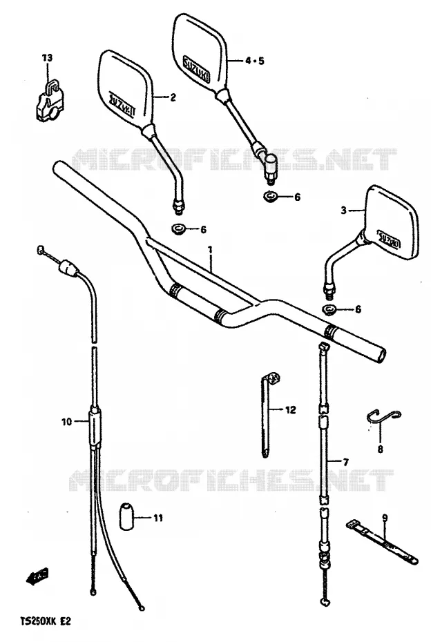 GUIDON Suzuki MOTO 250 TS-X 1989  TS250XK(E/G/H/J/K)