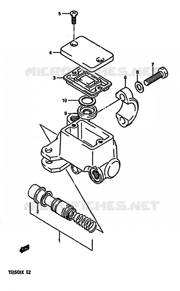 MAITRE CYLINDRE AVANT (MODELE E) Suzuki MOTO 250 TS-X 1989  TS250XK(E/G/H/J/K)