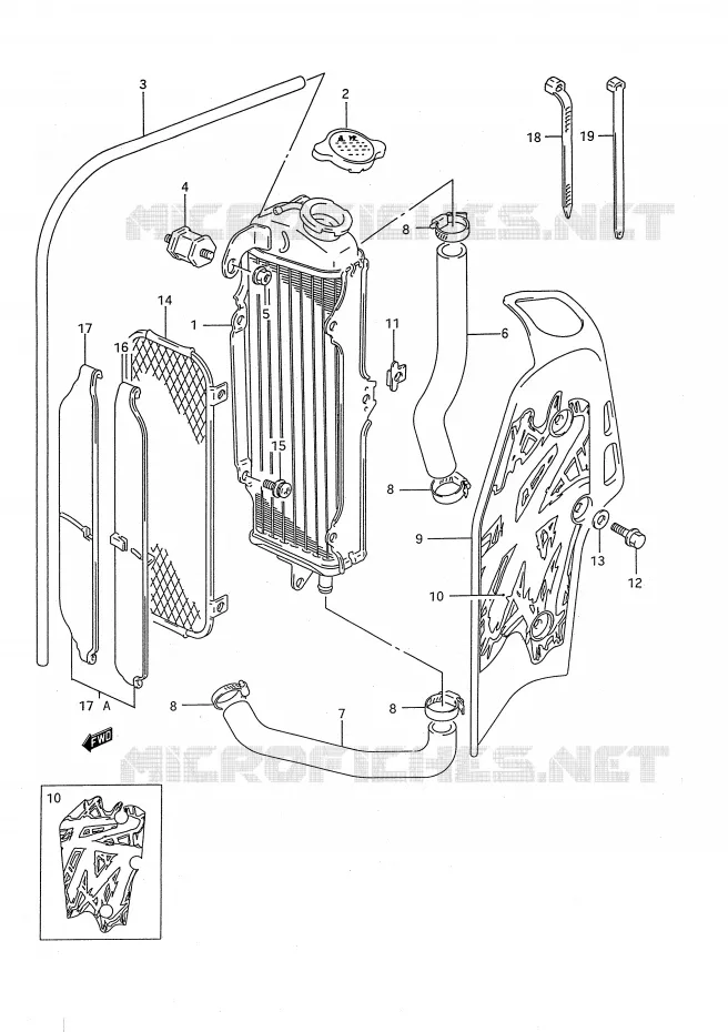 RADIATEUR (MODELE R/S) Suzuki MOTO 80 RM 1990  RM80L(E28)