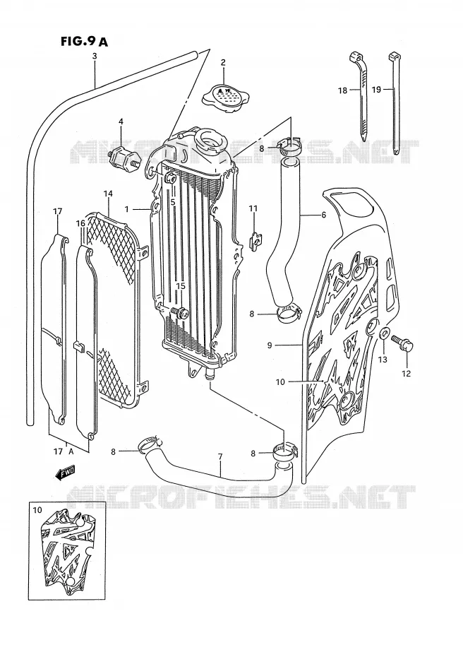 RADIATEUR (MODELE R/S) Suzuki MOTO 80 RM 1993  RM80P(E3)