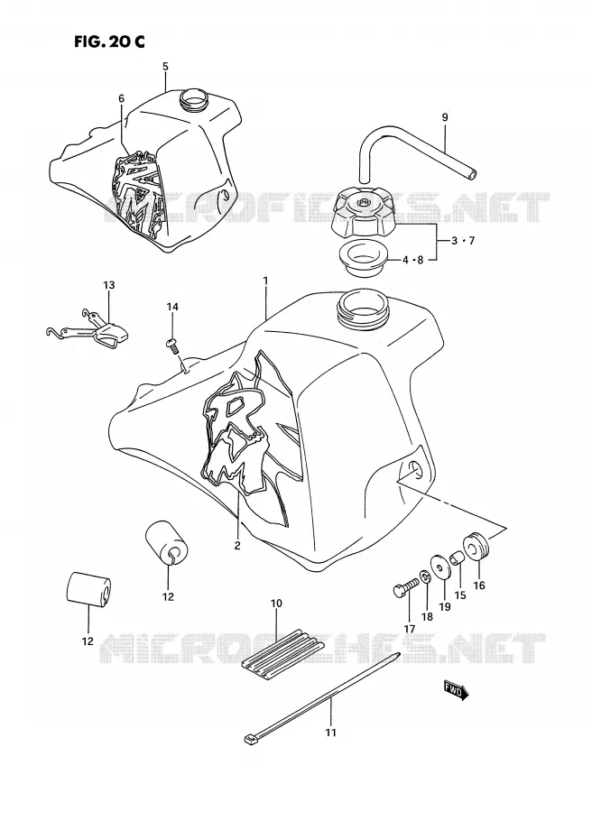 RESERVOIR D'ESSENCE (MODELE N/P) Suzuki MOTO 80 RM 1985  RM80F(E3)
