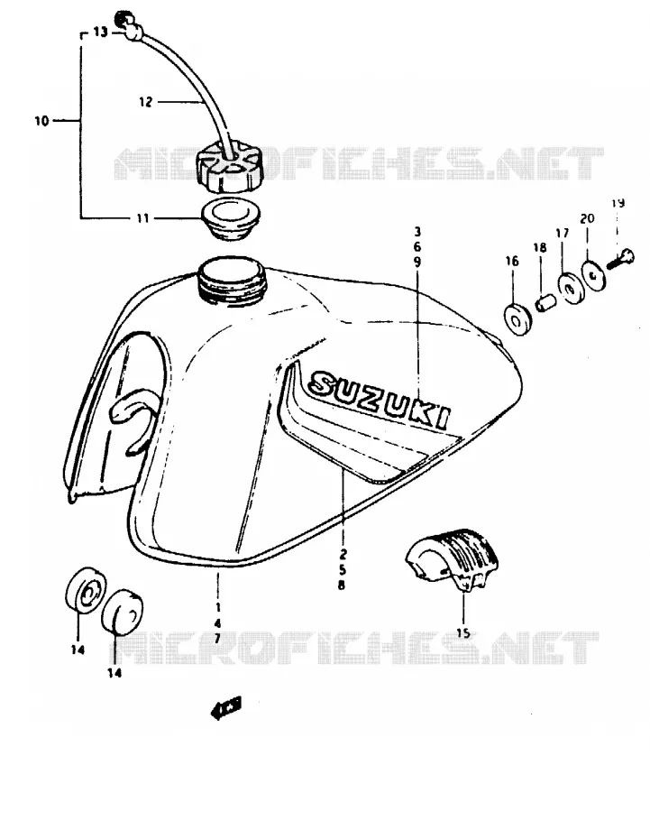 RESERVOIR D'ESSENCE (MODELE Z) Suzuki MOTO 50 TS-ER 1982  TS50ERKZ(Z/D)